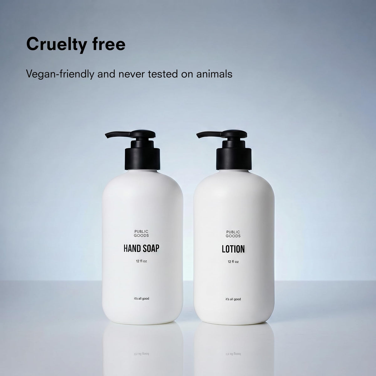 Public Goods lotion texture close-up showing creamy consistency for fast absorption