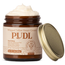 PUDL front jar shot showing label and compact 3 oz size for travel