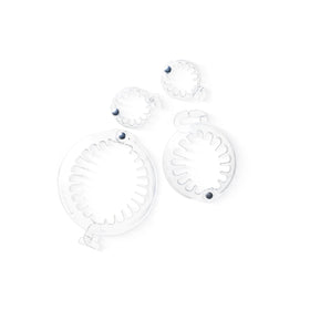 PuffCuff clear goodie pack front view showing three sizes and compact packaging benefit
