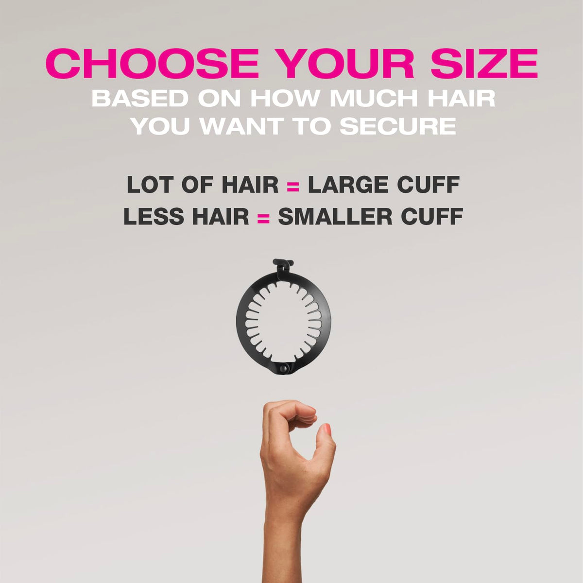 PuffCuff held in hand to show scale and travel-friendly convenience benefit