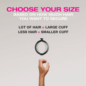 PuffCuff held in hand to show scale and travel-friendly convenience benefit