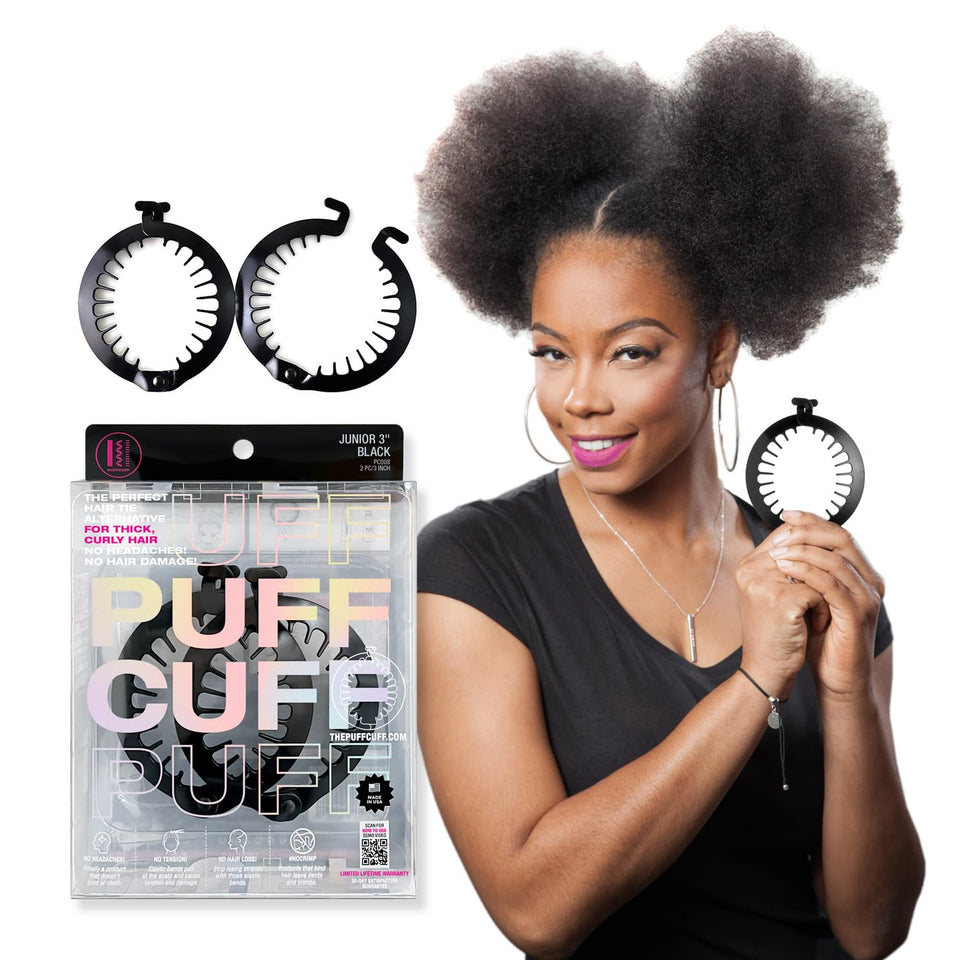 PuffCuff original 5-inch clip front view showing secure hold benefit