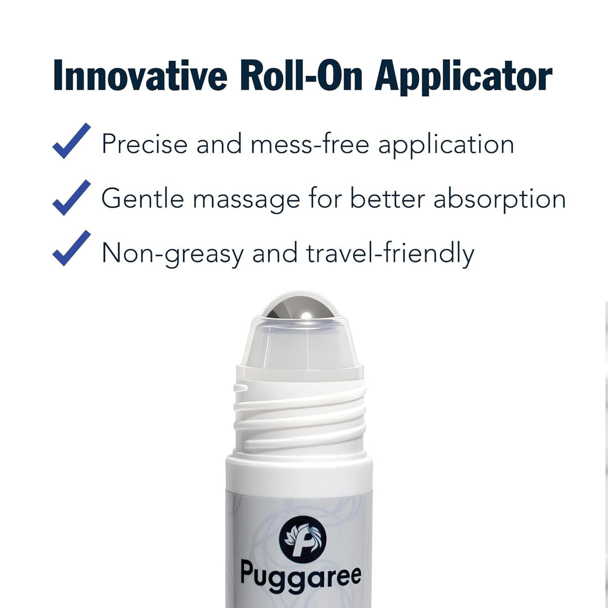 Puggaree serum texture on fingertip demonstrating lightweight absorbent formula benefit