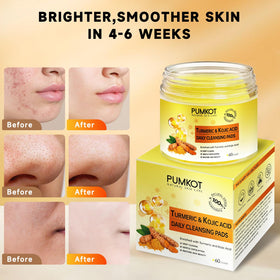 Pumkot pad soaked with solution highlighting active ingredients benefits