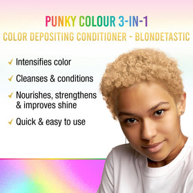 Punky Blondetastic bottle cap detail demonstrating easy dispensing and controlled use benefit