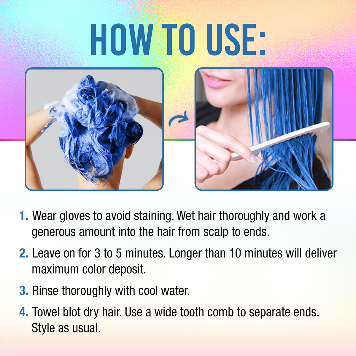 Punky Bluemania before and after hair comparison showing renewed blue vibrancy