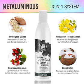 Punky Metaluminous label close-up highlighting ingredients and usage instructions