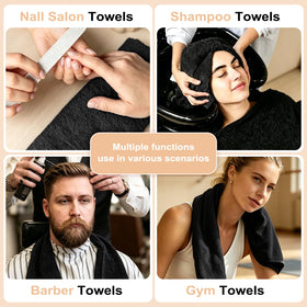 Puomue towels styled in spa bathroom suggesting clean, professional look