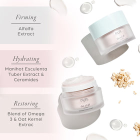 PÜR MINERALS applying cream to neck to visibly lift and hydrate