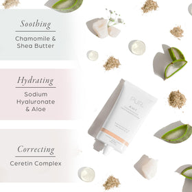 PÜR MINERALS applied on cheek demonstrating natural coverage benefit
