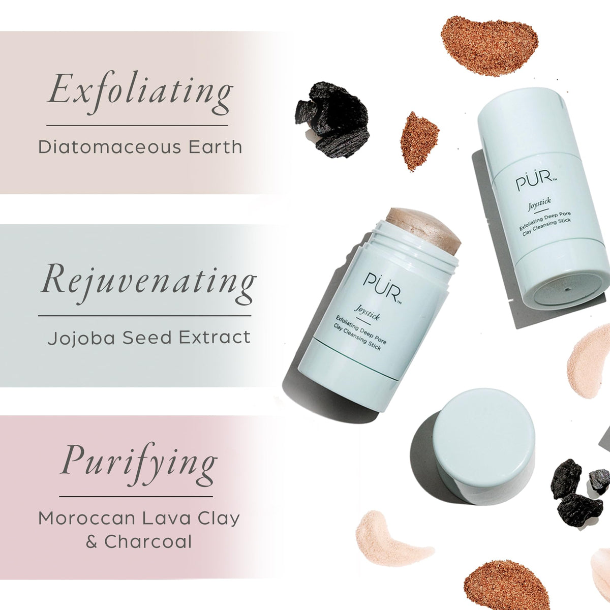 PÜR MINERALS application on T-zone using stick for targeted pore treatment