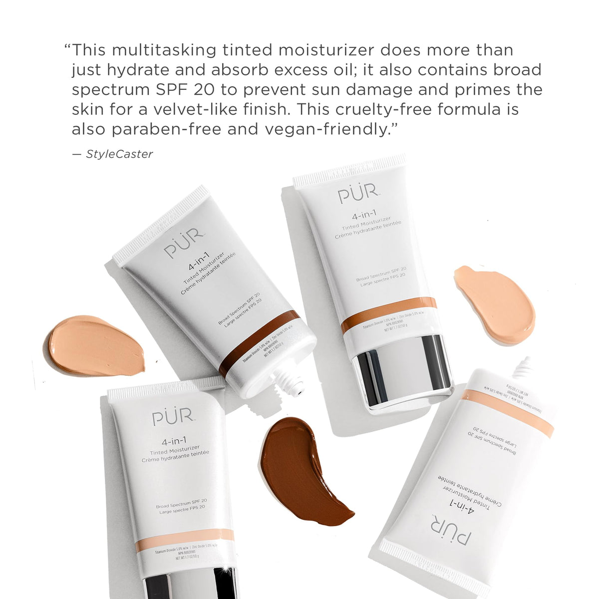 PÜR MINERALS application with fingers demonstrating easy blend