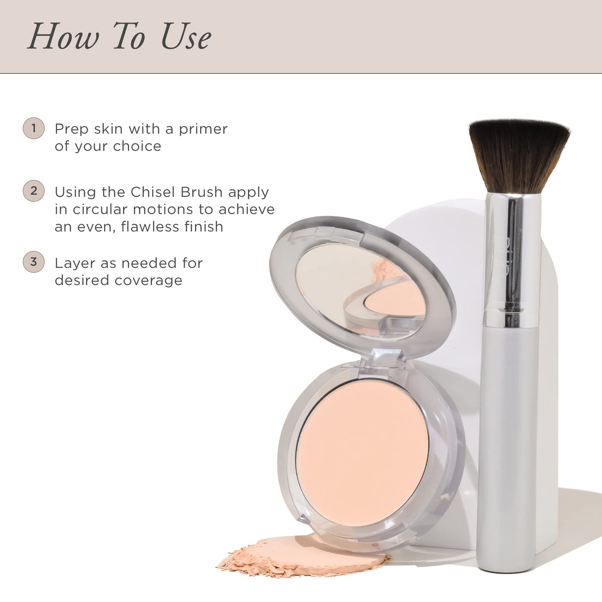 PÜR MINERALS before and after comparison showing improved evenness benefit