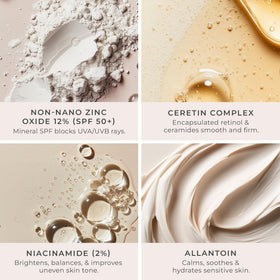 PÜR MINERALS before-and-after showing buildable coverage and natural finish
