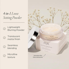 PÜR MINERALS close-up of microfine powder texture that smooths skin appearance