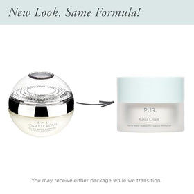 PÜR MINERALS jar beside coin to show 1.7 oz size and travel-friendly benefit