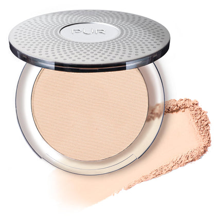 PÜR MINERALS closed compact in porcelain showing sleek packaging and portability