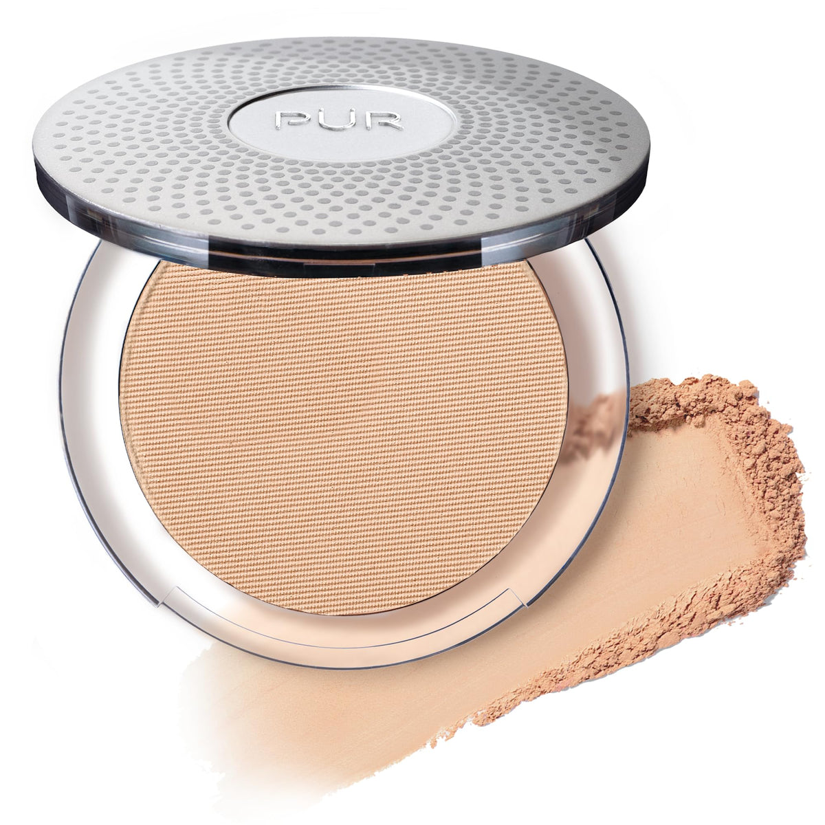 PÜR MINERALS compact front view showing sleek design and portability