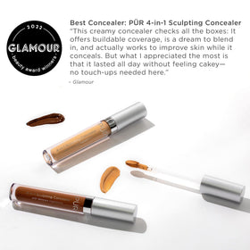PÜR MINERALS open tube with drop on spatula highlighting smooth formula