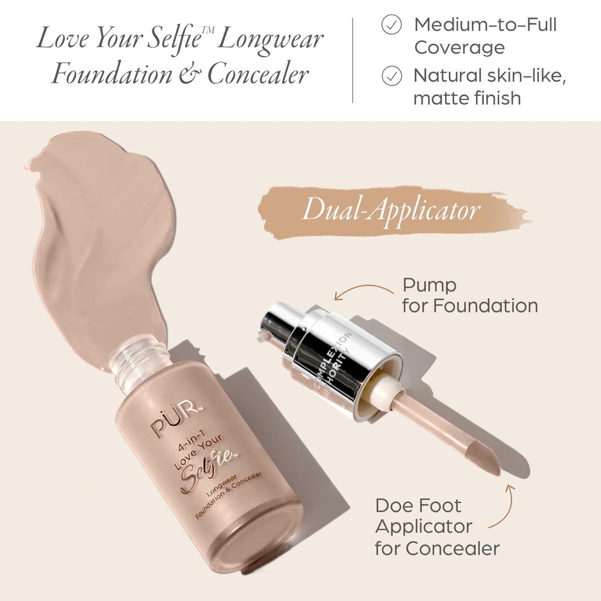 PÜR MINERALS doe foot applicator closeup for precise concealing of blemishes