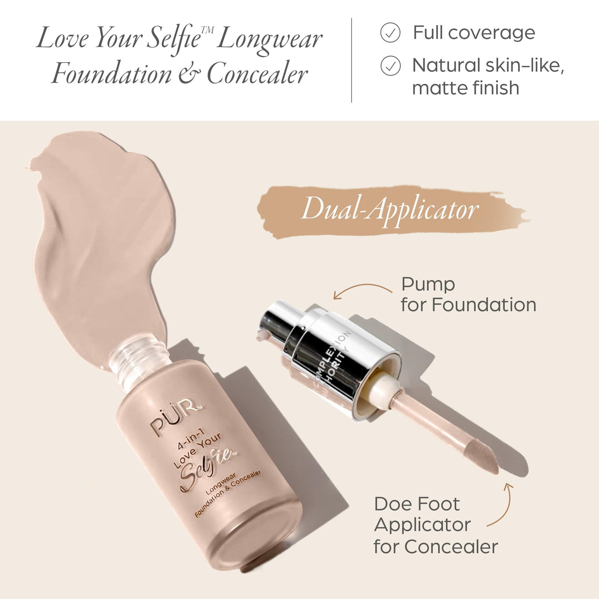 PÜR MINERALS doe-foot applicator close-up for precise concealing and spot correction