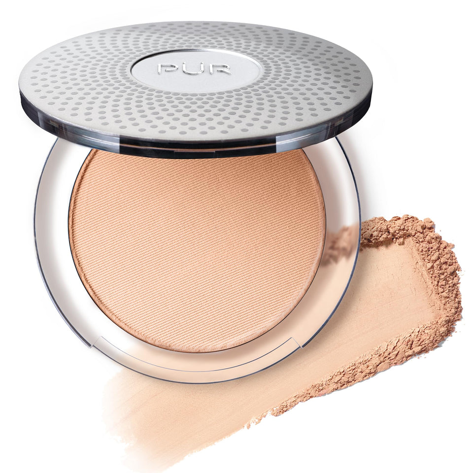 PÜR MINERALS closed compact front showing sleek packaging and portability benefits