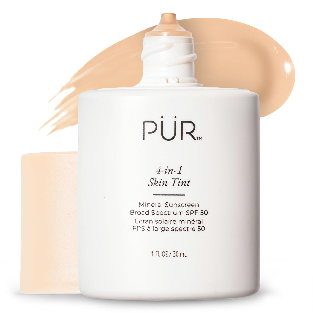 PÜR MINERALS front packaging bottle showing product branding and SPF 50 protection