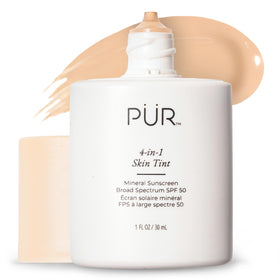 PÜR MINERALS front packaging bottle showing product branding and SPF 50 protection