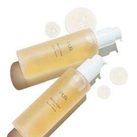 PÜR MINERALS cleanser on bathroom shelf in minimalist skincare setting