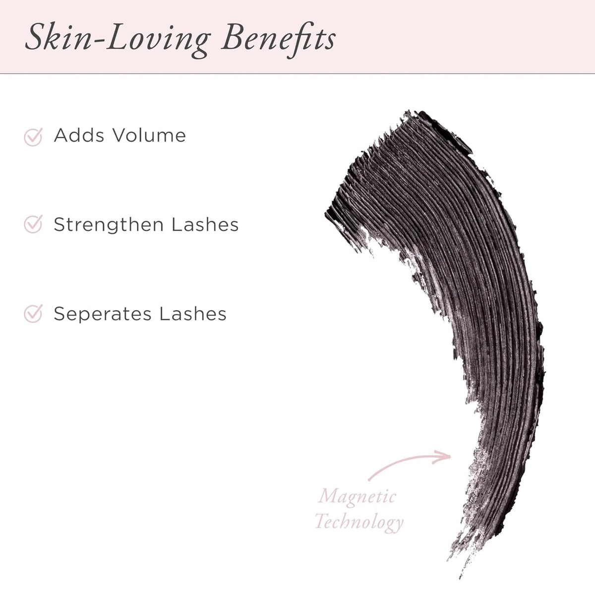 PÜR MINERALS mascara wand close-up demonstrating precise application benefit