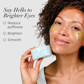 PÜR MINERALS patch applied under eye demonstrating cooling refresh