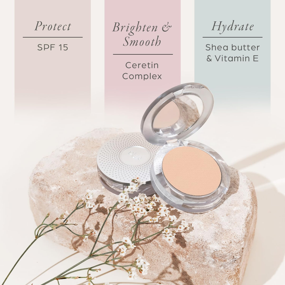 PÜR MINERALS porcelain shade swatched on arm showing true fair-tone match