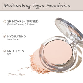 PÜR MINERALS closeup texture highlights fine milled powder for smooth coverage