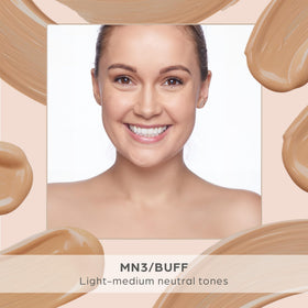 PÜR MINERALS dispensing product from tube illustrating easy application benefit