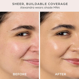 PÜR MINERALS shade swatches comparing MN4 Medium Neutral for color matching benefit