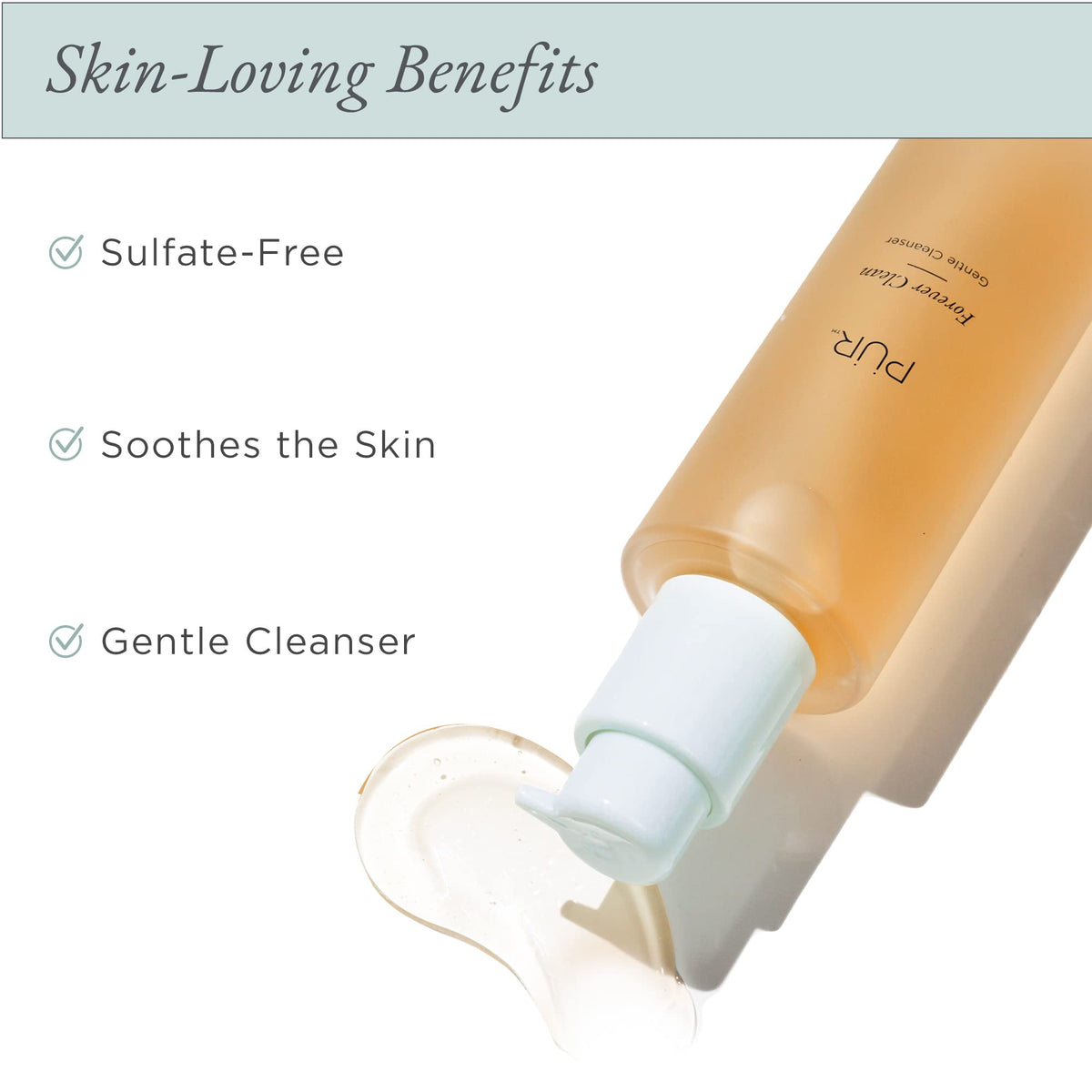 PÜR MINERALS clear gel foam texture illustrating gentle lather