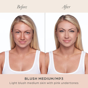 PÜR MINERALS texture close-up demonstrating blendable finish and natural matte look
