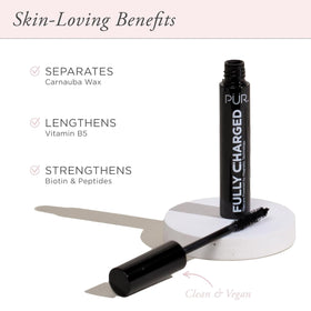 PÜR MINERALS formula coating texture close-up showing smooth lash coverage