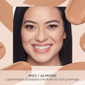 PÜR MINERALS texture swiped on skin demonstrating blendability and lightweight hydration