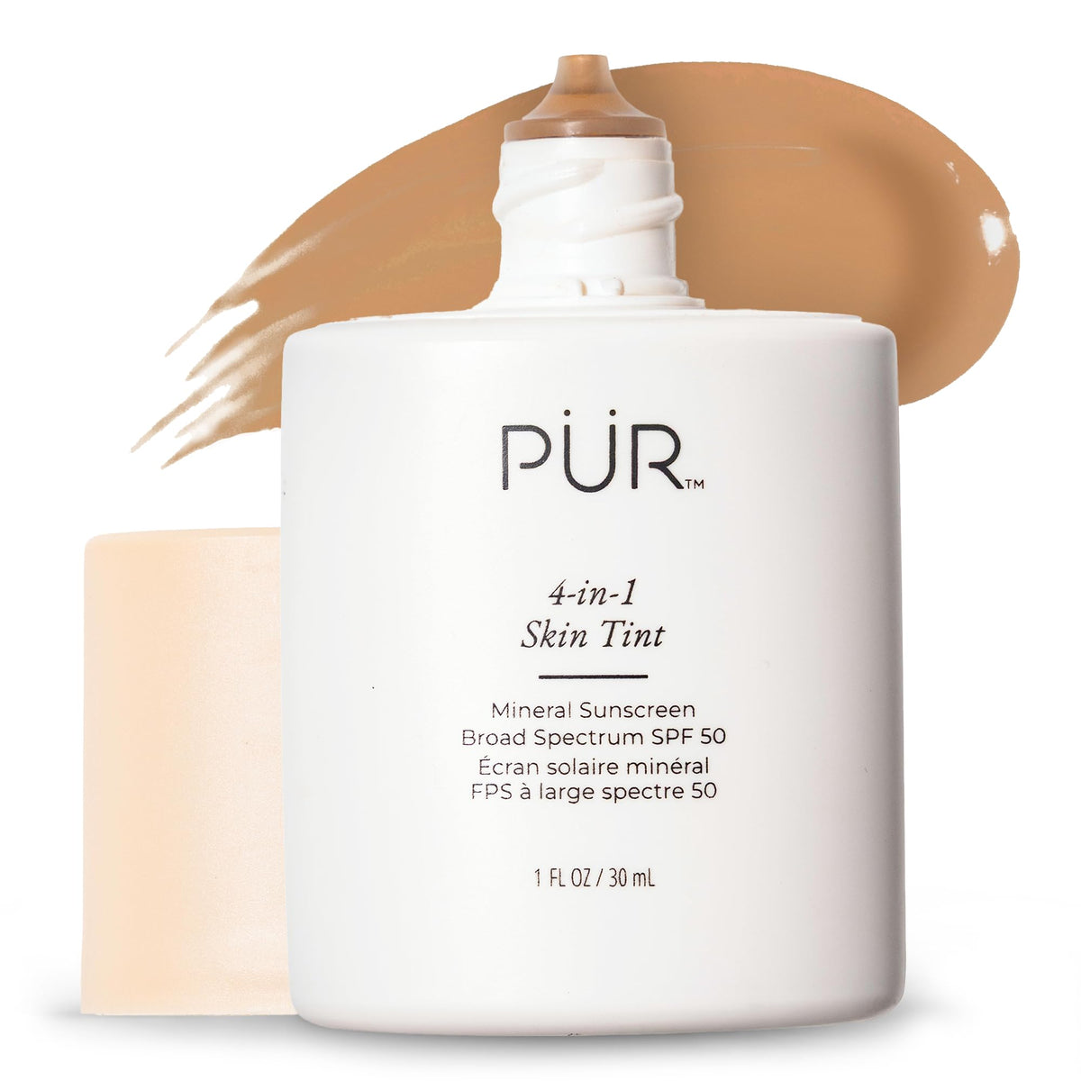 PÜR MINERALS front packaging showing SPF 50 tint and skin benefits