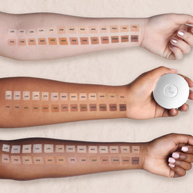PÜR MINERALS Vanilla swatch on wrist demonstrating buildable coverage benefit
