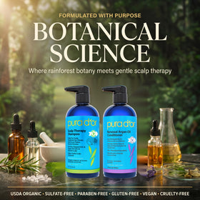 PURA D'OR botanical ingredients tea tree peppermint and argan oil visual