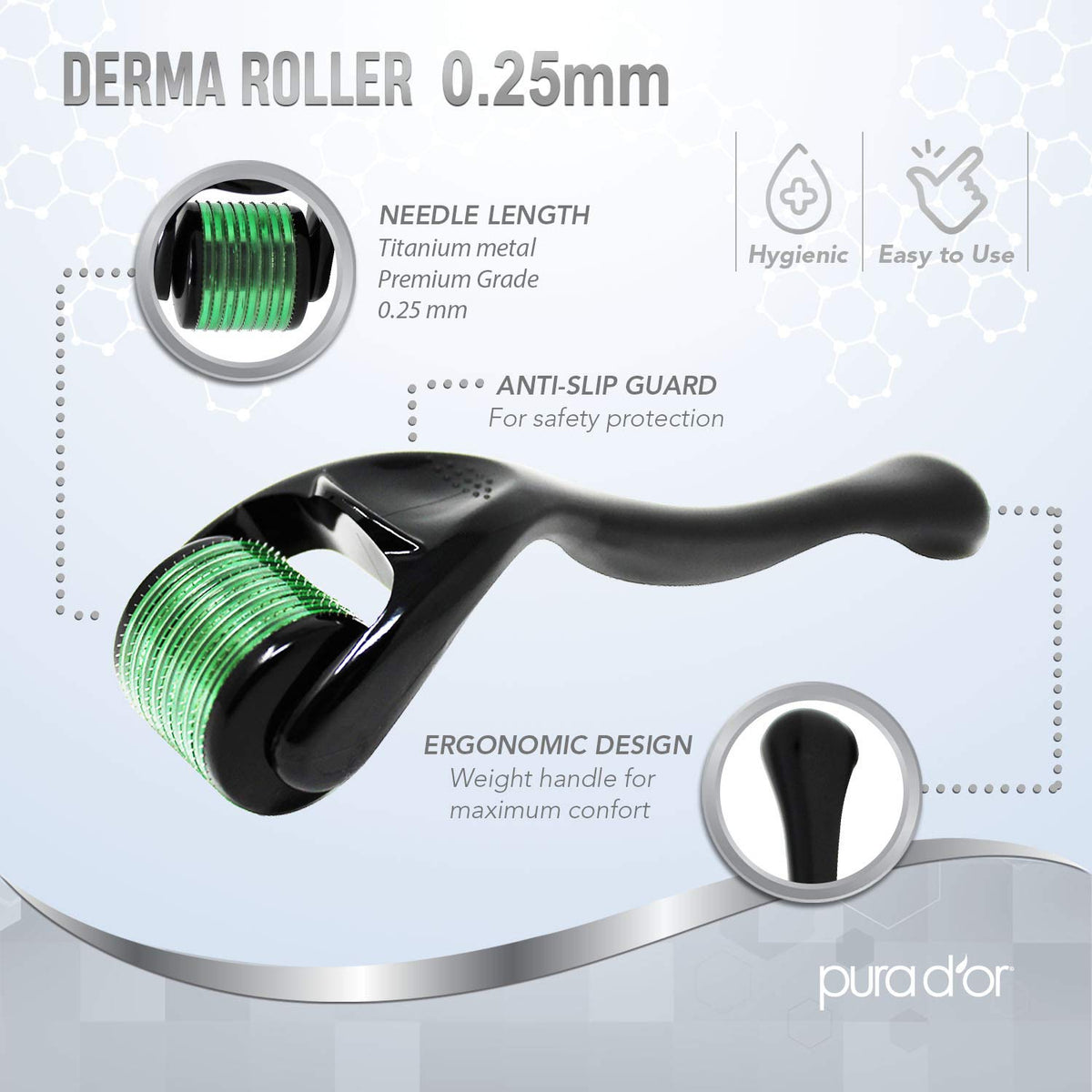 PURA D'OR application on cheek showing improved absorption benefit