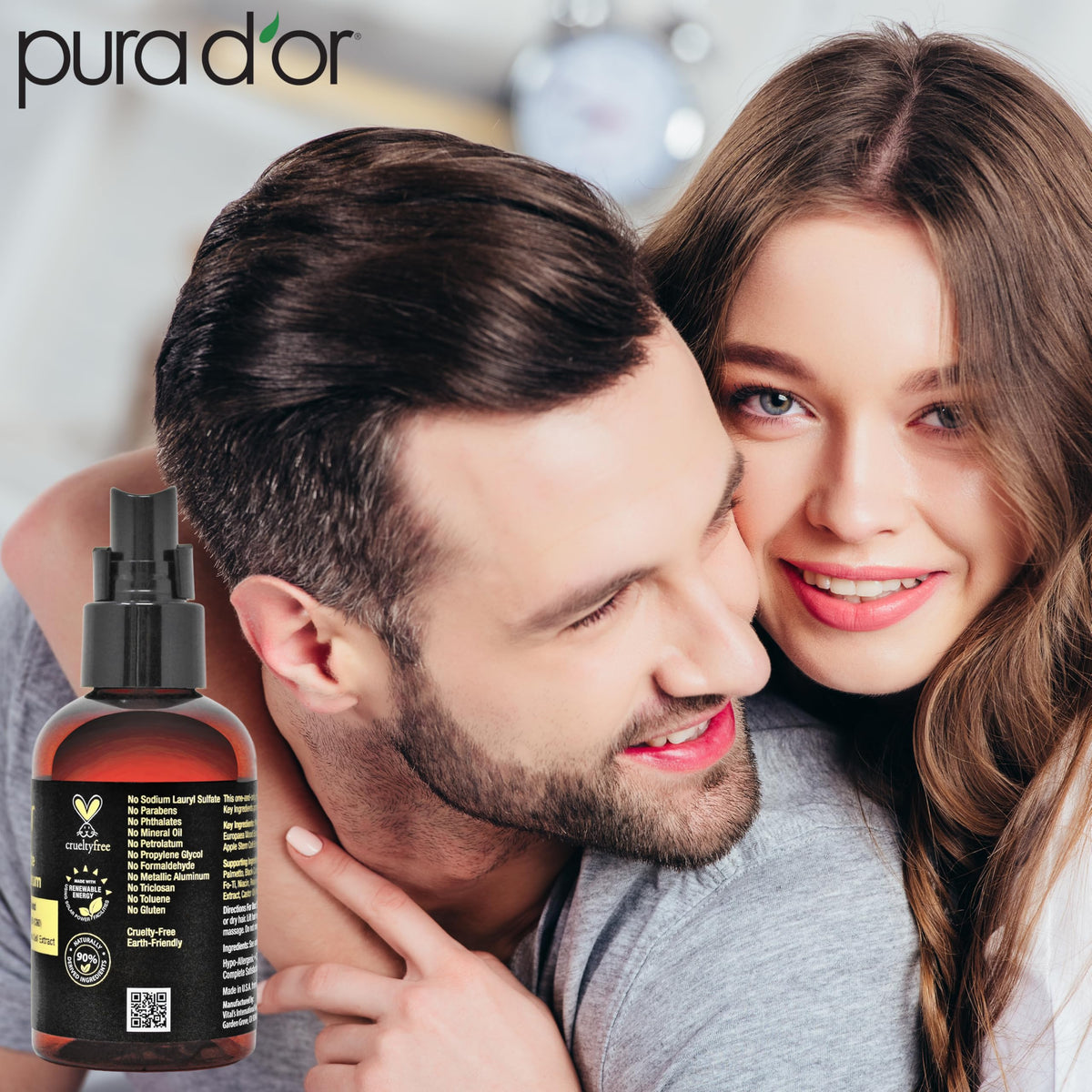 PURA D'OR applied to scalp demonstrating targeted delivery and comfort