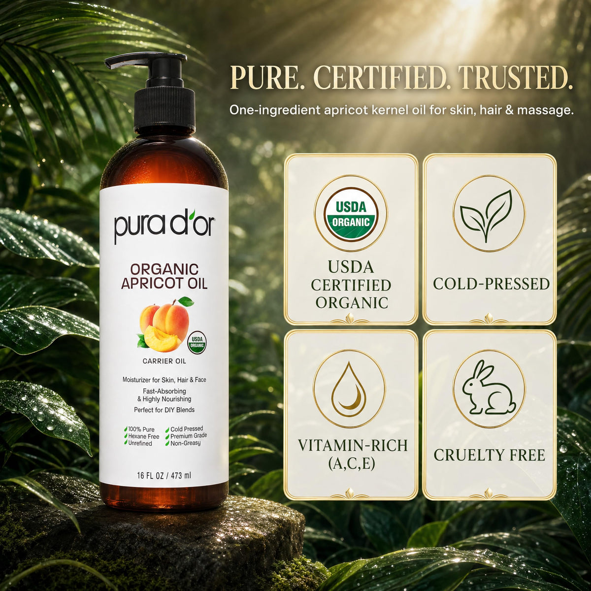 PURA D'OR facial application demonstrating gentle hydration benefit