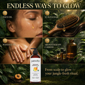 PURA D'OR bottle in bathroom setting showing everyday ritual benefit