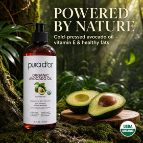 PURA D'OR on hands applying oil for quick moisturization benefits