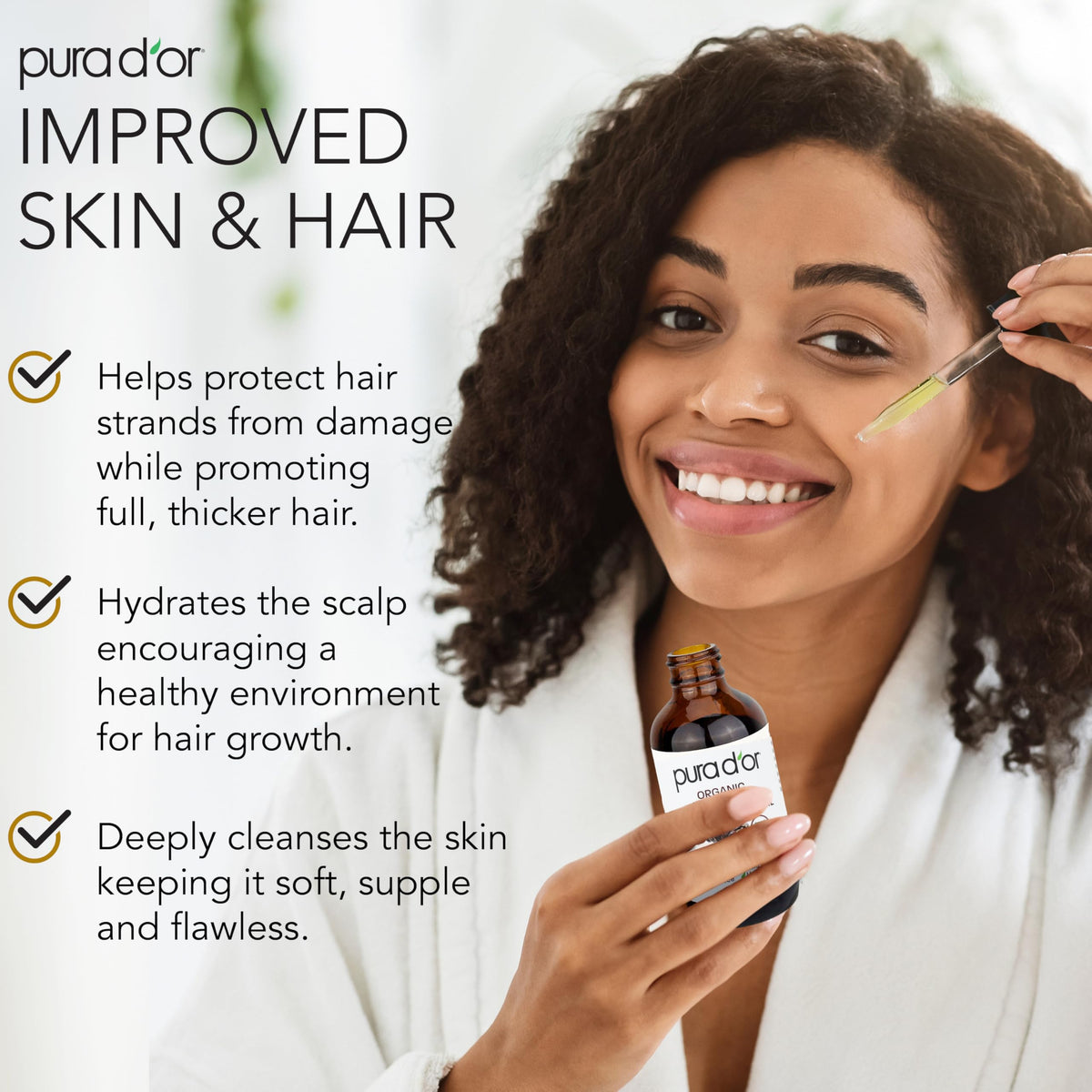 PURA D'OR two bonus brush wands and empty bottles for precise application benefit