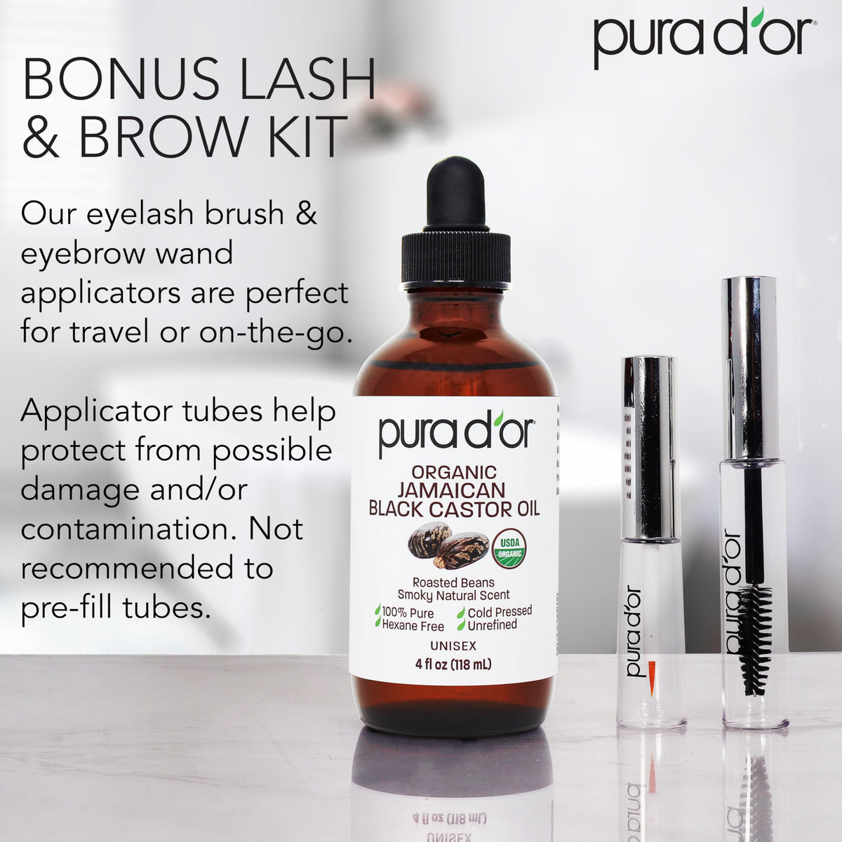 PURA D'OR oil texture close-up showing thick consistency for deep nourishment