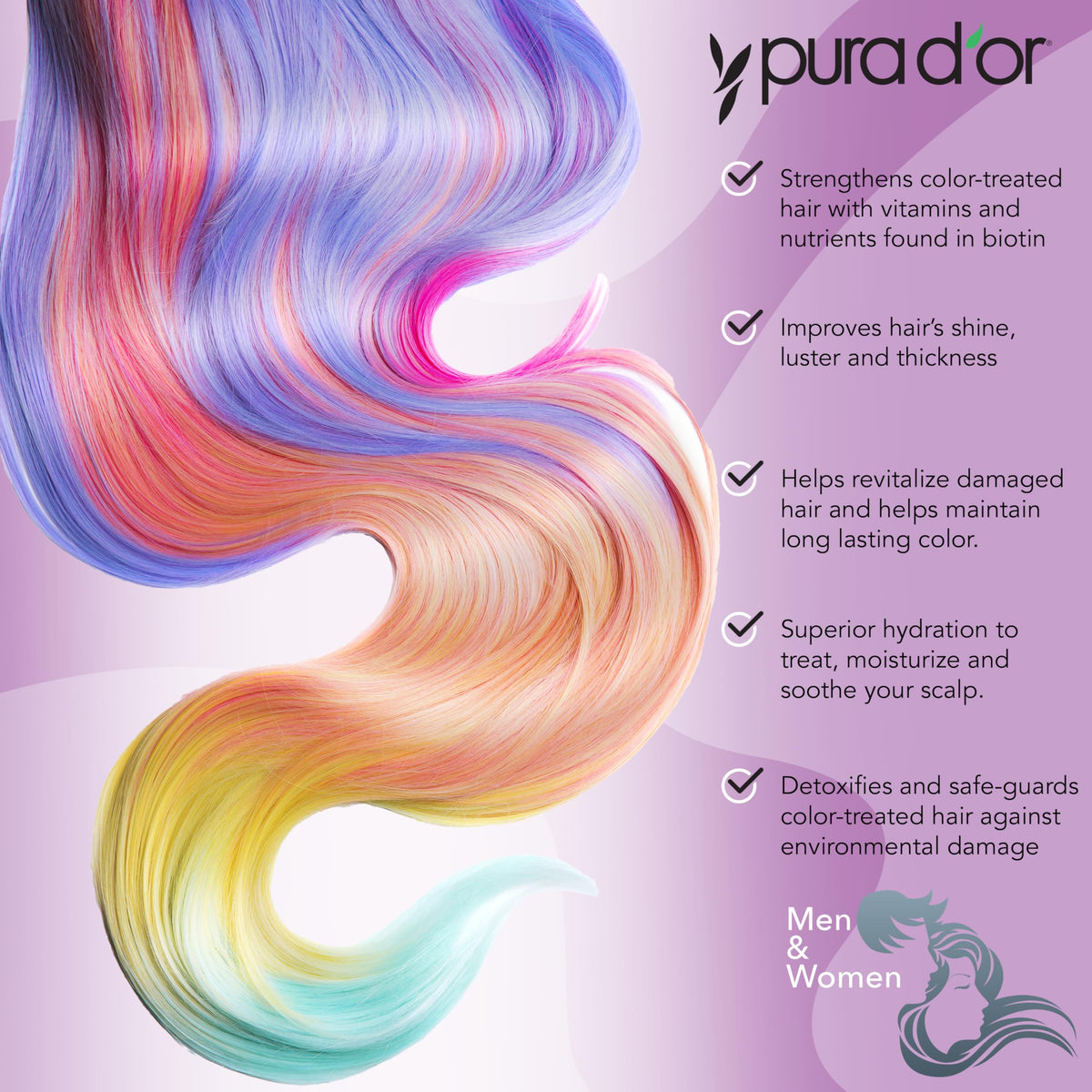 PURA D'OR conditioner cream texture close-up showing hydrated smoothness benefit
